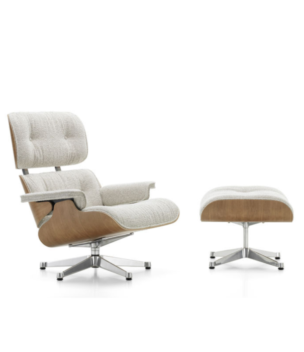 Vitra  Vitra - Eames lounge chair ottoman / American cherry - Nubia cream-sand