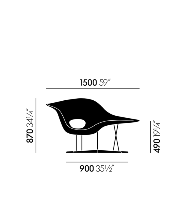 Vitra  Vitra Miniatuur La Chaise lounge stoel