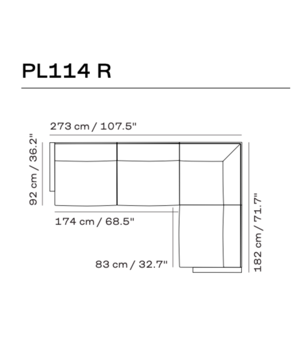 Fritz Hansen Fritz Hansen - PL114 Lissoni Corner Sofa