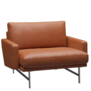 Fritz Hansen - PL111 Lissoni Lounge Chair Grace walnut leer