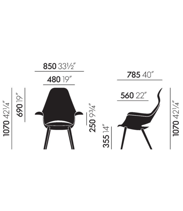 Vitra  Vitra - Organic Highback Chair fauteuil