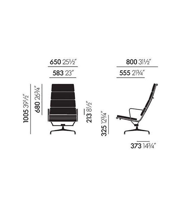 Vitra  Vitra - soft pad chair EA 222 lounge chair