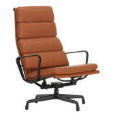 Vitra Soft Pad Chair EA 222 lounge stoel, cognac premium F leer