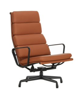 Vitra - Soft Pad chair EA 222 lounge, diepzwart