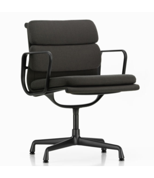 Vitra Soft Pad Chair EA 208 Track, diepzwart, draaibaar