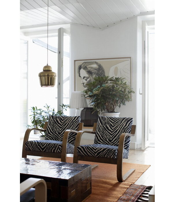 Artek  402 Armchair birch, Nubia 02 cream/pearl