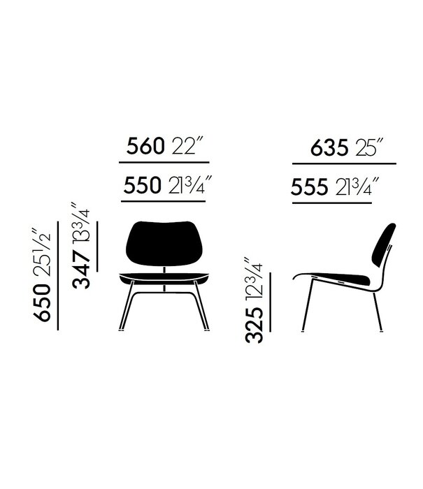 Vitra  LCM Leather Lounge Chair ash, black leather