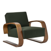 Aalto Armchair 400 Tank,  walnut, Vidar 972 dark green