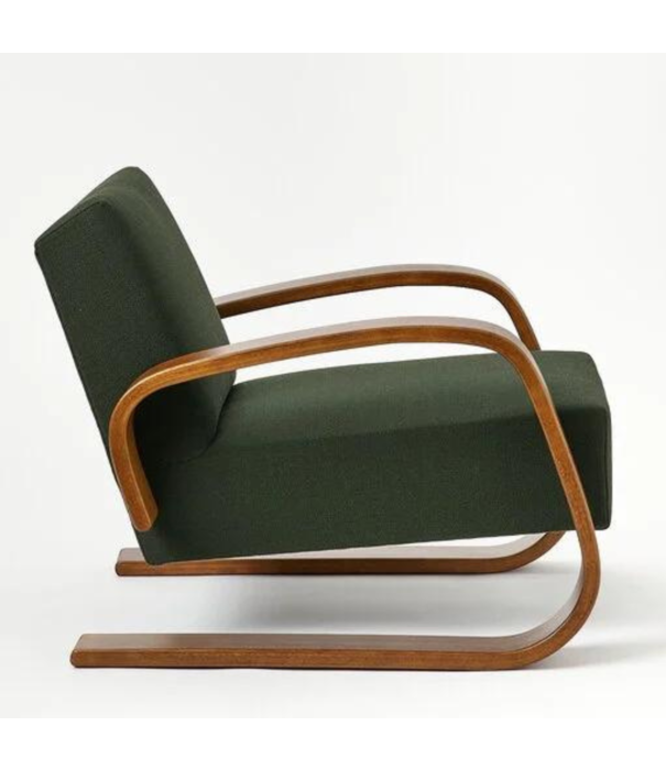 Artek  Aalto Armchair 400 Tank,  walnut, Vidar 972 dark green