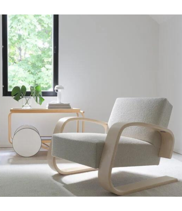 Artek  Aalto Armchair 400 Tank,  birch, Nubia cream/pearl 02