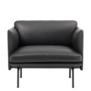 Muuto - Outline Studio fauteuil Refine zwart leer, voet zwart