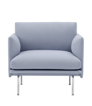 Muuto - Outline Studio fauteuil Vidar 723, voet gepolijst aluminium