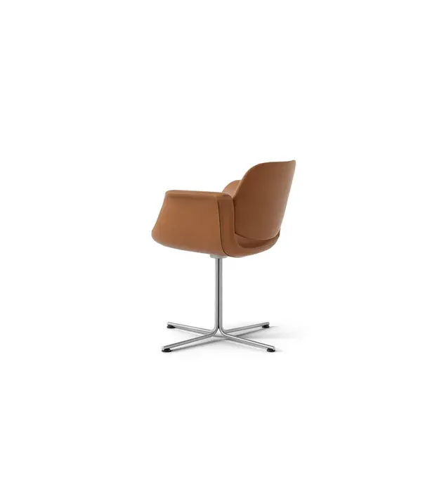 Fredericia  Fredericia - Flamingo Chair leer, swivel onderstel