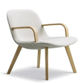 Fredericia - Eyes Wood Base Lounge chair, lacquered oak - light grey