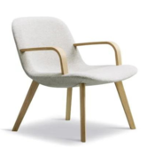 Model 4856 Eyes Lounge chair, oak wood base