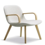Fredericia - Eyes Wood Base Lounge stoel, gelakt eiken / licht grijs