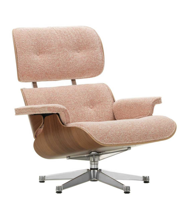 Vitra  Vitra - Eames Lounge Chair ottoman walnut, fabric Nubia ivory/peach