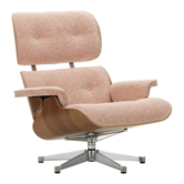 Vitra - Eames Lounge Chair + Ottoman walnut, fabric Nubia ivory/peach