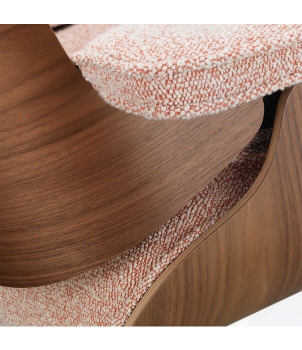 Vitra  Vitra Eames Lounge Chair & Ottoman Walnut, Nubia ivory-peach