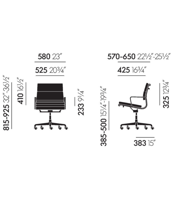 Vitra  Soft Pad Chair EA 217 Bureaustoel gepolijst, stof Laser RE