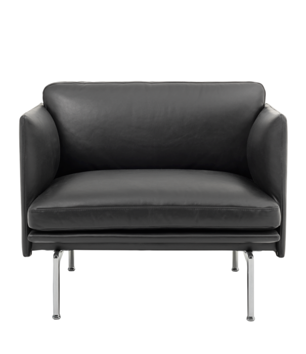 Muuto  Muuto - Outline chair Refine leather,  base polished aluminium