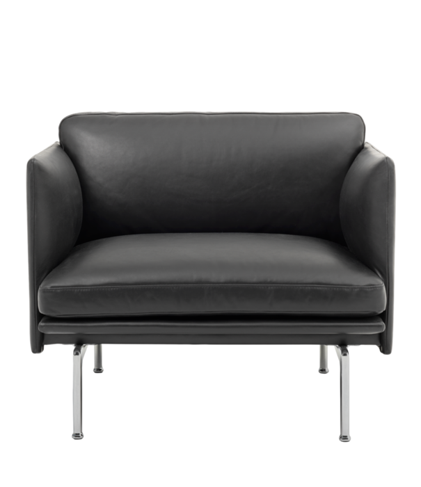 Muuto  Muuto - Outline fauteuil Refine leer, voet gepolijst aluminium