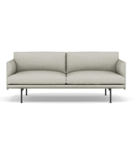 Muuto - Outline Studio 2-zits Bank, voet zwart L140