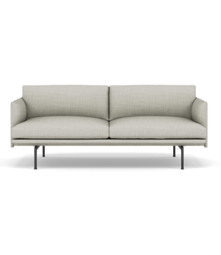 Outline Studio 2-zits Bank, voet zwart L140