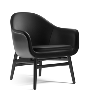 Audo - Harbour lounge chair black oak, leather Dakar 0842