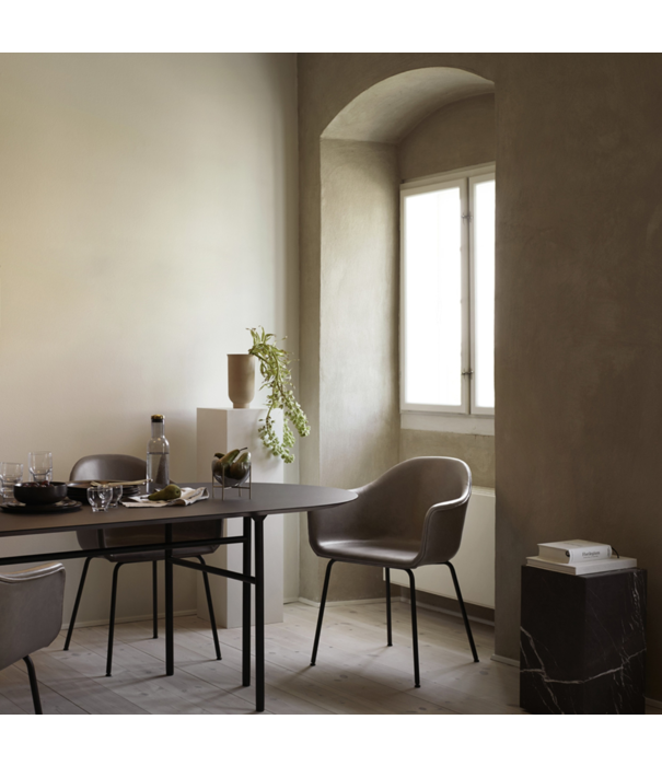 Audo Audo Copenhagen Harbour Dining Chair upholstered, black tube base