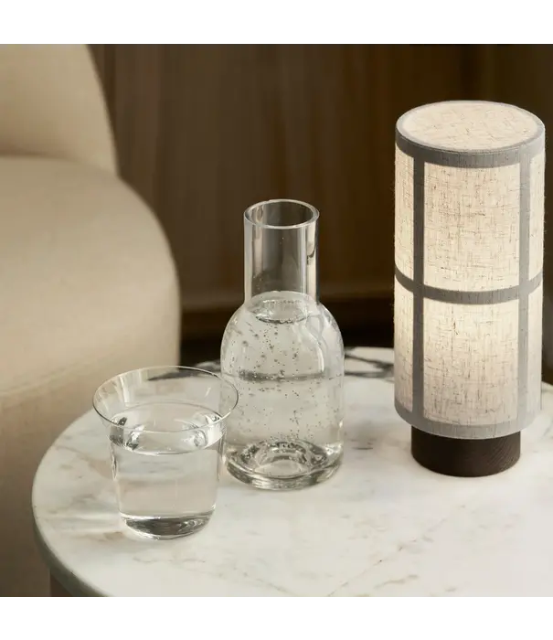 Audo Hashira Portable Lamp, raw linen