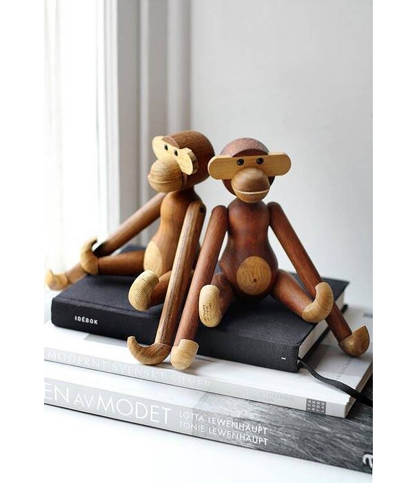 Kay Bojesen  Kay Bojesen -  Monkey Small,  teak wood + Bobble Hat