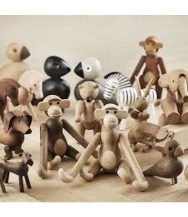 Kay Bojesen  Kay Bojesen - Monkey Small,  teak wood  + Kerstmuts