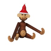 Kay Bojesen -  Monkey Small,  teak wood + Bobble Hat