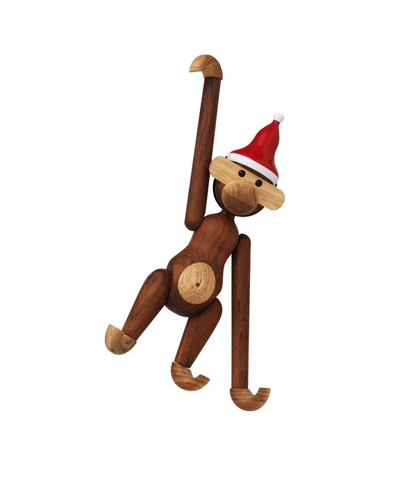 Kay Bojesen  Kay Bojesen -  Monkey Small,  teak wood + Bobble Hat