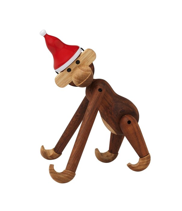 Kay Bojesen  Kay Bojesen -  Monkey Small,  teak wood + Bobble Hat