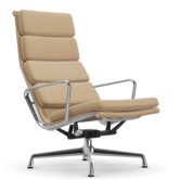 Soft Pad Chair EA 222 lounge stoel F leer,  verchroomt onderstel