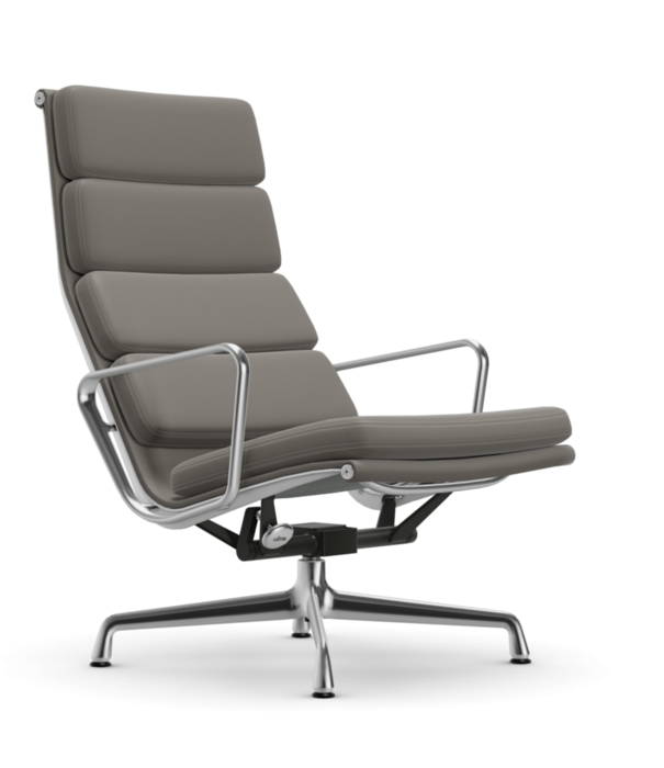 Vitra  Soft Pad Chair EA 222 lounge F leather, chromed base