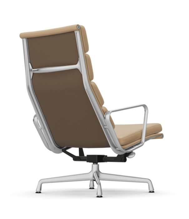 Vitra  Soft Pad Chair EA 222 lounge F leather, chromed base