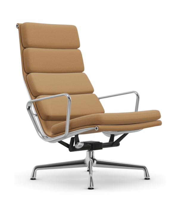 Vitra  Soft Pad Chair EA 222 lounge stoel Track, gepolijst onderstel
