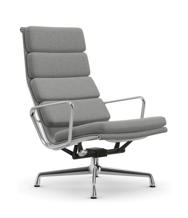 Vitra  Soft Pad Chair EA 222 lounge stoel Cosy 2, gepolijst onderstel
