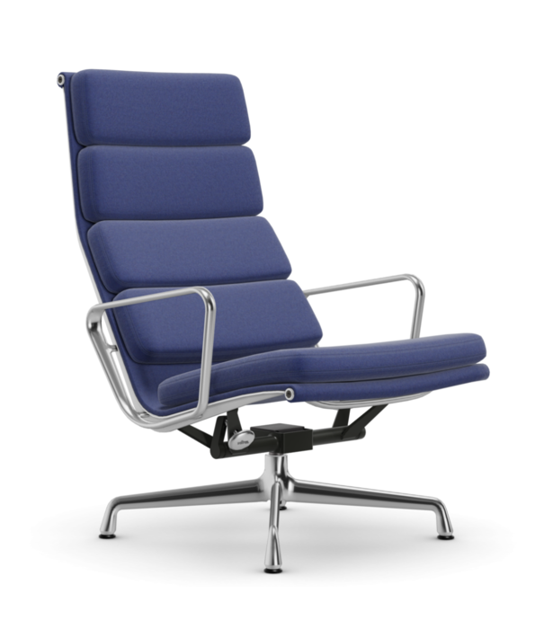 Vitra  Soft Pad Chair EA 222 lounge stoel Cosy 2, gepolijst onderstel