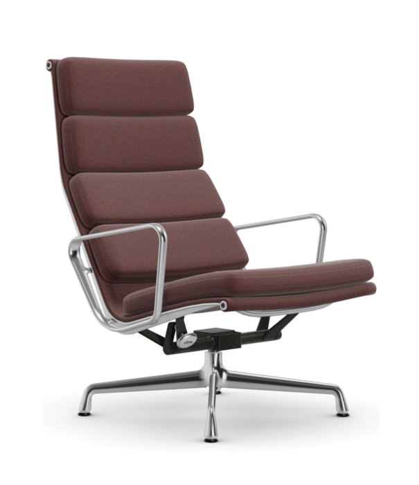 Vitra  Soft Pad Chair EA 222 lounge stoel Cosy 2, gepolijst onderstel