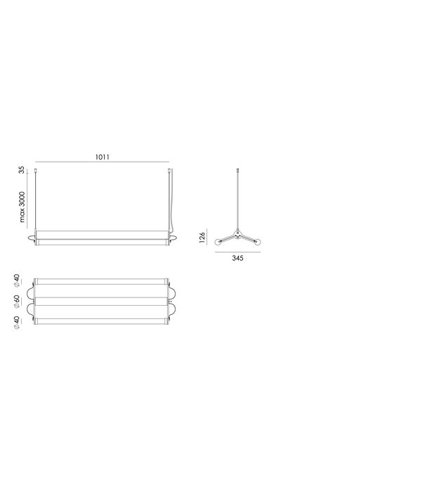 Tonone  Mr.Tubes LED Double hanglamp dimbaar