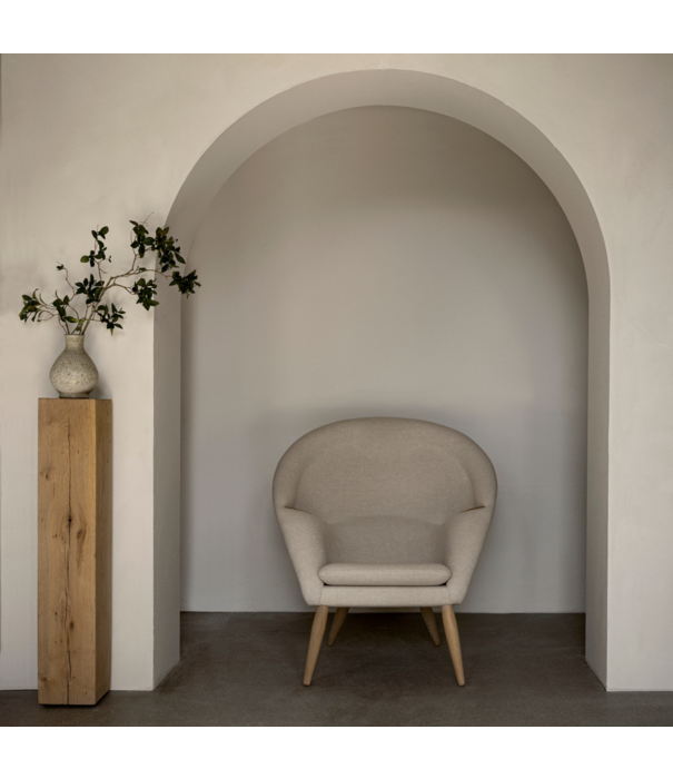 Audo Audo - Oda Lounge Stoel eiken, stof Hallingdal