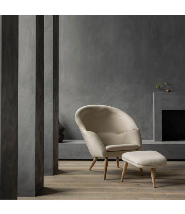 Audo Audo - Oda Lounge Stoel eiken, stof Hallingdal