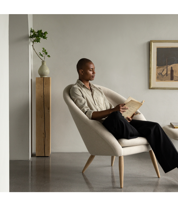 Audo Audo - Oda Lounge Stoel eiken, stof Hallingdal