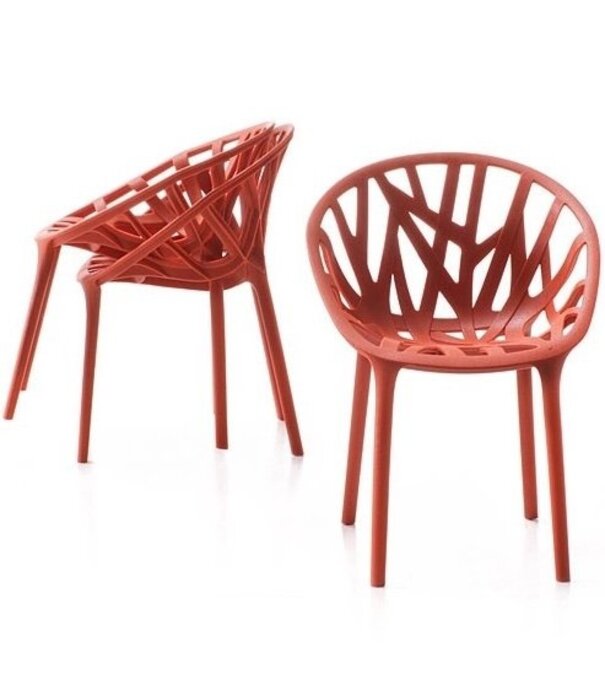 Vitra  Vitra - Miniatuur Vegetal stoel baksteen rood, set van 3