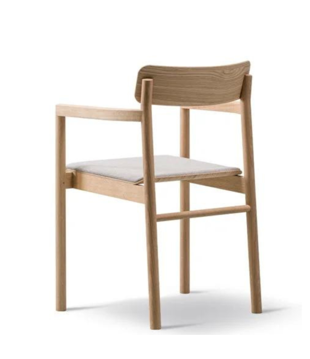 Fredericia  Model 3446, Post Armchair seat upholstered, oiled oak