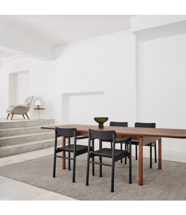 Fredericia  Model 3446, Post Armchair black oak  - seat black leather